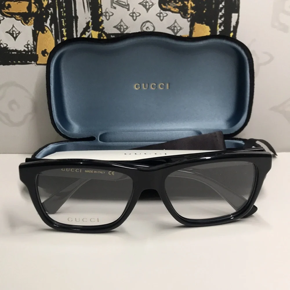 New Authentic Gucci Black Eyeglasses GG1177o 004